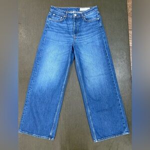 Rag & Bone Maya Cropped High Rise Flare Wide Leg Blue  Denim Jeans Size 29 /29